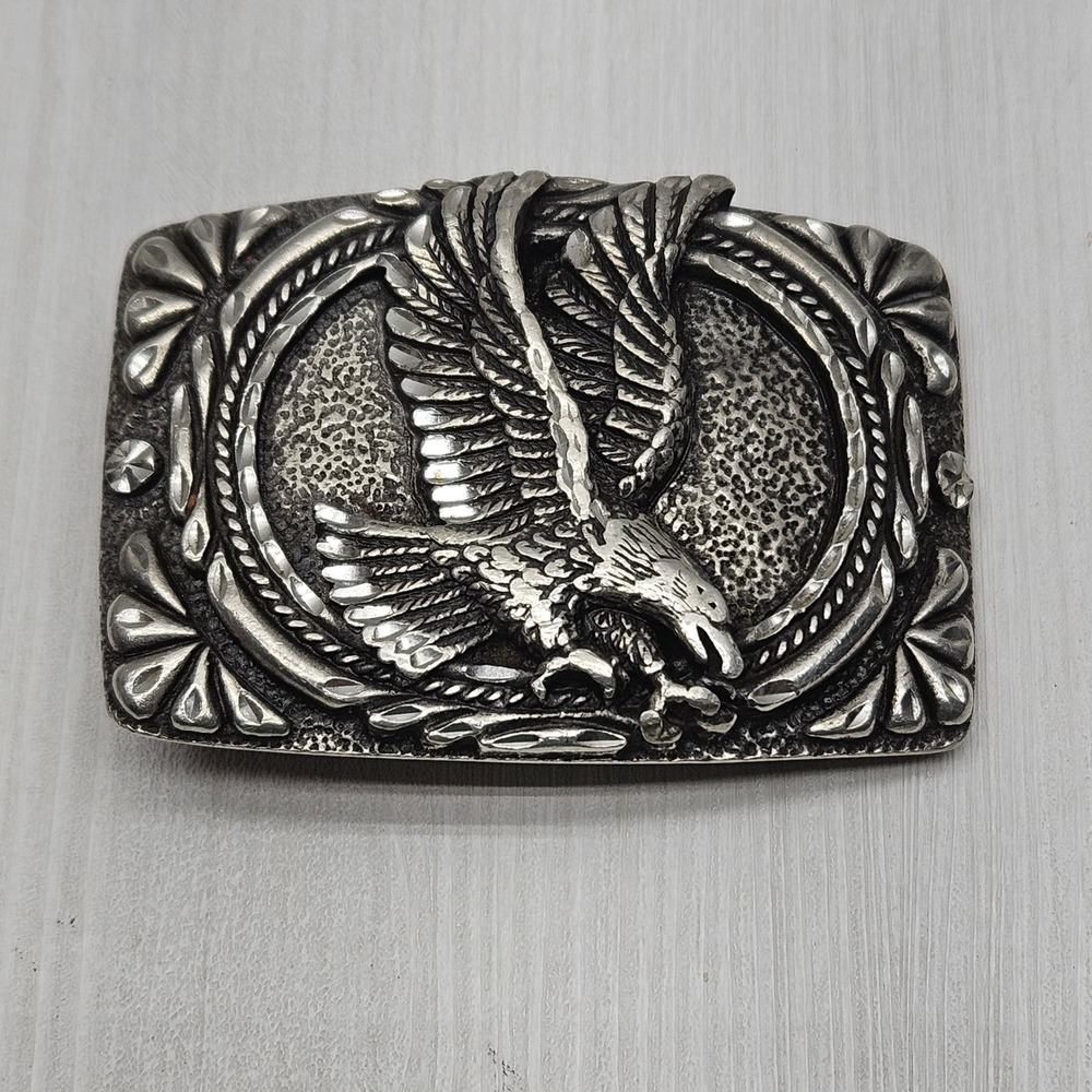 Vintage 1993 EGE Soaring Bald Eagle Belt Buckle Made in USA